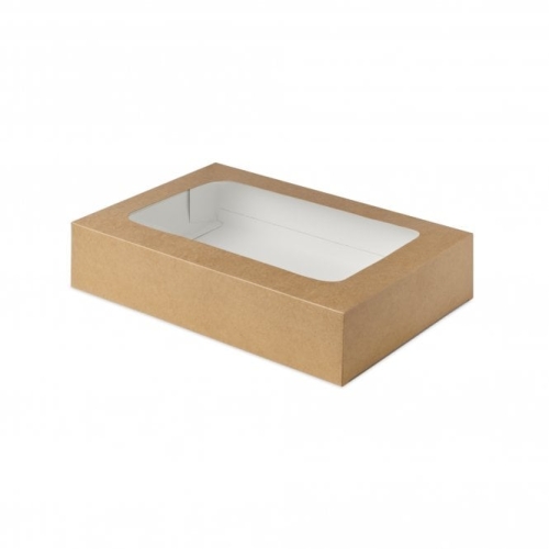  Compostable Plastic Film Window Sleeve For Medium Sandwich Platter Packaging Environmental 