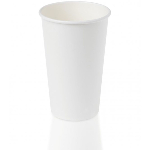  16oz Recyclable White Single Wall Paper Cup Packaging Environmental