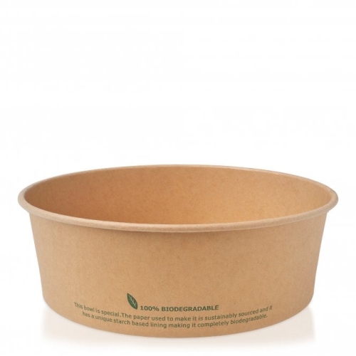  42oz Compostable PLA Kraft Brown Bowl Packaging Environmental