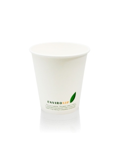Tea & Coffee 10oz Compostable White Single Wall Paper Cup (Envirosip) Packaging Environmental