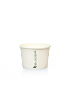 Ice Cream 8oz Compostable Squat Paper Soup Container Packaging Environmental