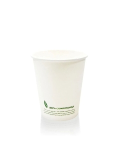 Paper Cups 8oz Compostable White Single Wall Paper Cup Packaging Environmental