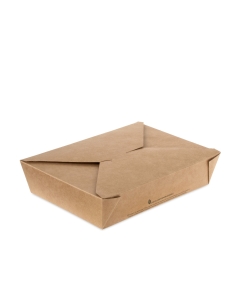 Salad 1400ml Compostable Kraft Brown Paper Takeaway Box Packaging Environmental