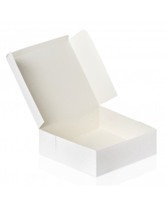 Cake & Cupcake Boxes Extra Large Recyclable White Folding Paper Cake Box 12" x 12" x 4" Packaging Environmental