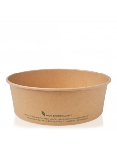 Paper Takeaway Bowls 42oz Compostable PLA Kraft Brown Bowl Packaging Environmental