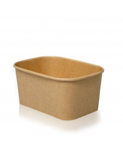 Salad 1000ml Kraft Brown Paper Oval Container Packaging Environmental