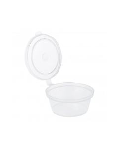 Portion Pots 2oz Recyclable PP Hinged Lid Portion Pot Packaging Environmental