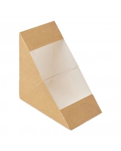 Sandwich Packaging 72mm Kraft Brown Sandwich Box Packaging Environmental