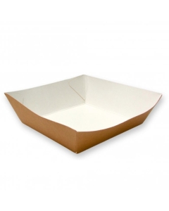 Fish & Chips Large Recyclable Kraft Brown Open Paper Tray Packaging Environmental