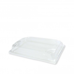 All Products Recyclable PET Lid For Bagasse Sushi Tray 216mm x 136mm Packaging Environmental 