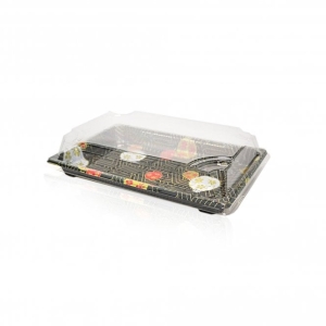 All Products Large Rectangular PET Plastic Sushi Tray & Lid 222mm x 140mm Packaging Environmental 