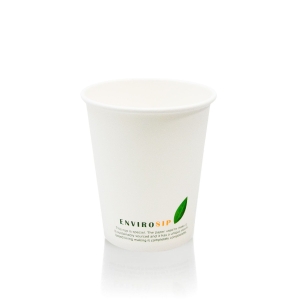 All Products 8oz Compostable White Single Wall Paper Cup (Envirosip) Packaging Environmental 
