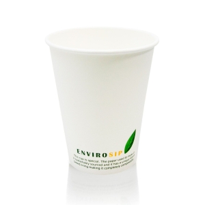 All Products 12oz Compostable White Single Wall Paper Cup (Envirosip) Packaging Environmental 