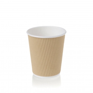 All Products 8oz Recyclable Kraft Brown Ripple Paper Cup Packaging Environmental 