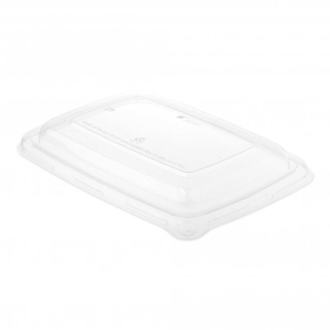 All Products Recyclable rPET Lid For 600/950ml Bagasse Rectangular Trays Packaging Environmental 