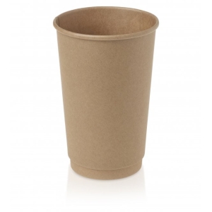 All Products 16oz Recyclable Kraft Brown Double Wall Paper Cup Packaging Environmental 