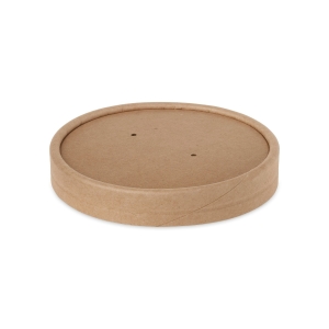 All Products Kraft Brown Paper Lid For 8-12oz Kraft Brown Soup Pots Packaging Environmental 