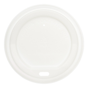 All Products Compostable White PLA Lid For 10-20oz Paper Cup Packaging Environmental 