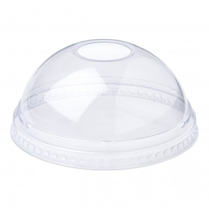 All Products Recyclable PET Domed Lid For 10-20oz PP Plastic Cups Packaging Environmental 