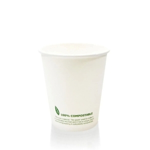 All Products 8oz Compostable White Single Wall Paper Cup Packaging Environmental 