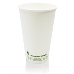 All Products 16oz Compostable White Single Wall Paper Cup Packaging Environmental 