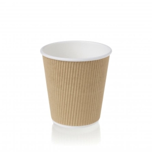 All Products 10oz Recyclable Kraft Brown Ripple Paper Cup Packaging Environmental 