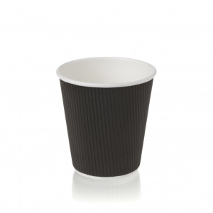 All Products 10oz Recyclable Black Ripple Paper Cup Packaging Environmental 