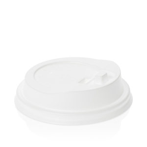 All Products Reclosable Fold Over White PS Lid For 8oz Paper Cup Packaging Environmental 