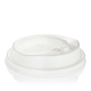 All Products Reclosable Fold Over White PS Lid For 10-20oz Paper Cup Packaging Environmental 
