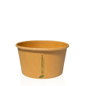 All Products 12oz Compostable Kraft Brown Squat Paper Soup Container Packaging Environmental 