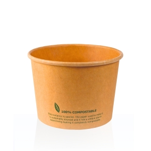 All Products 16oz Compostable Kraft Brown Squat Paper Soup Container Packaging Environmental 