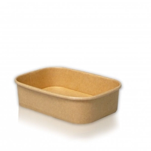 All Products 500ml Kraft Brown Paper Oval Container Packaging Environmental 