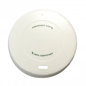 All Products Compostable White Paper Lid for 8oz Paper Cups Packaging Environmental 