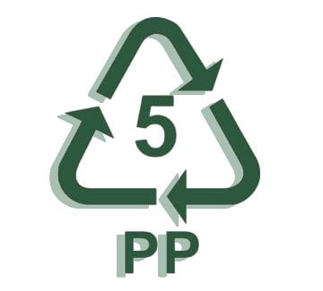 PP plastic recycle code 5